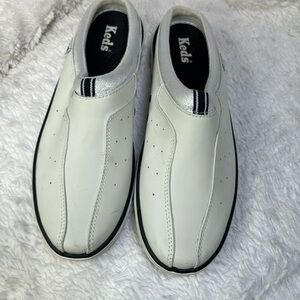 KEDS Mules Shoes White Leather Size 8